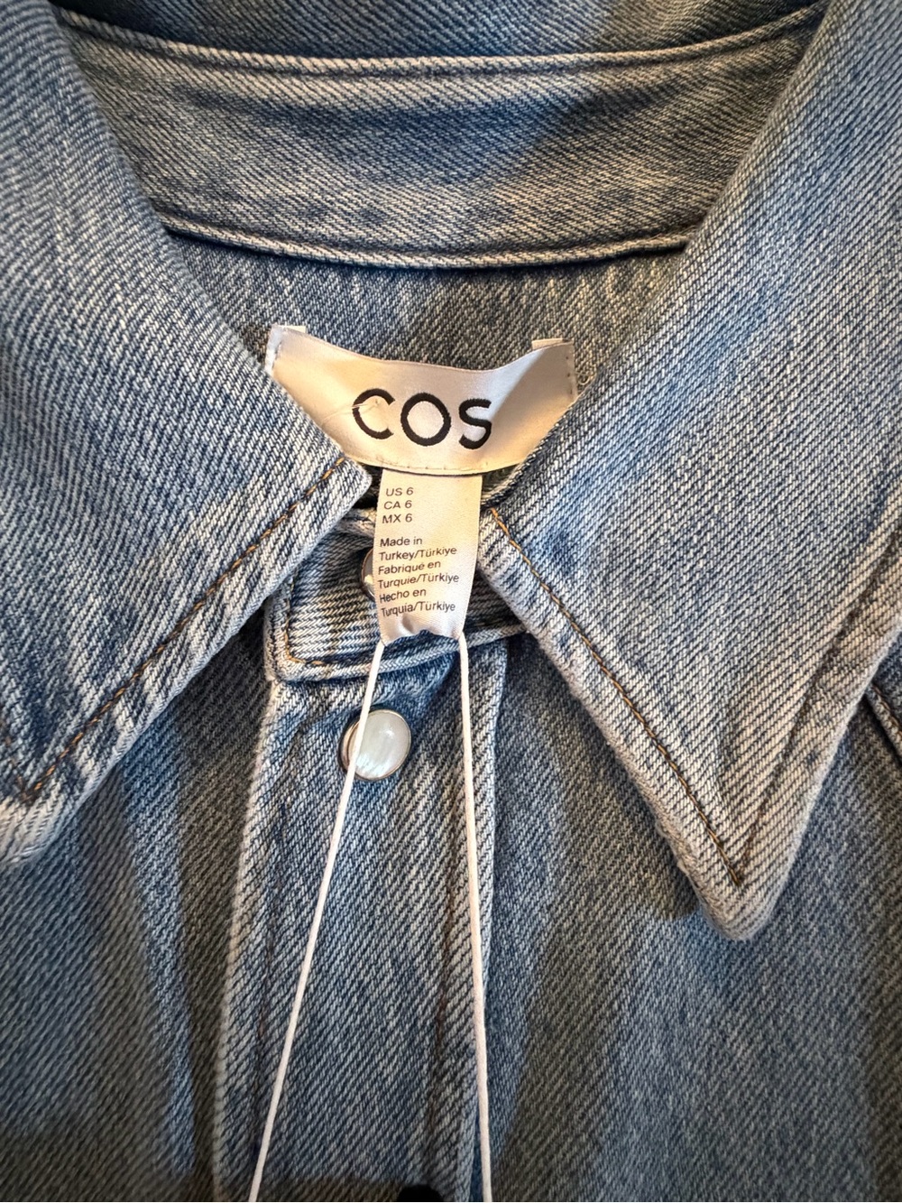 COS Denim Maxi Shirt Dress Organic Cotton Lyocell US 6 BNWOT - Picture 7 of 16